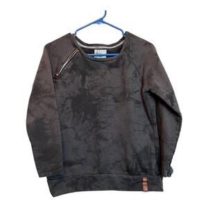 AMPERSAND AVE Black Tie-Dye Zip Accent Sweatshirt